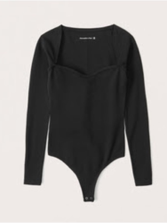 Abercrombie & Fitch Tops - Abercrombie & Fitch Black Long Sleeve Sweetheart Bodysuit